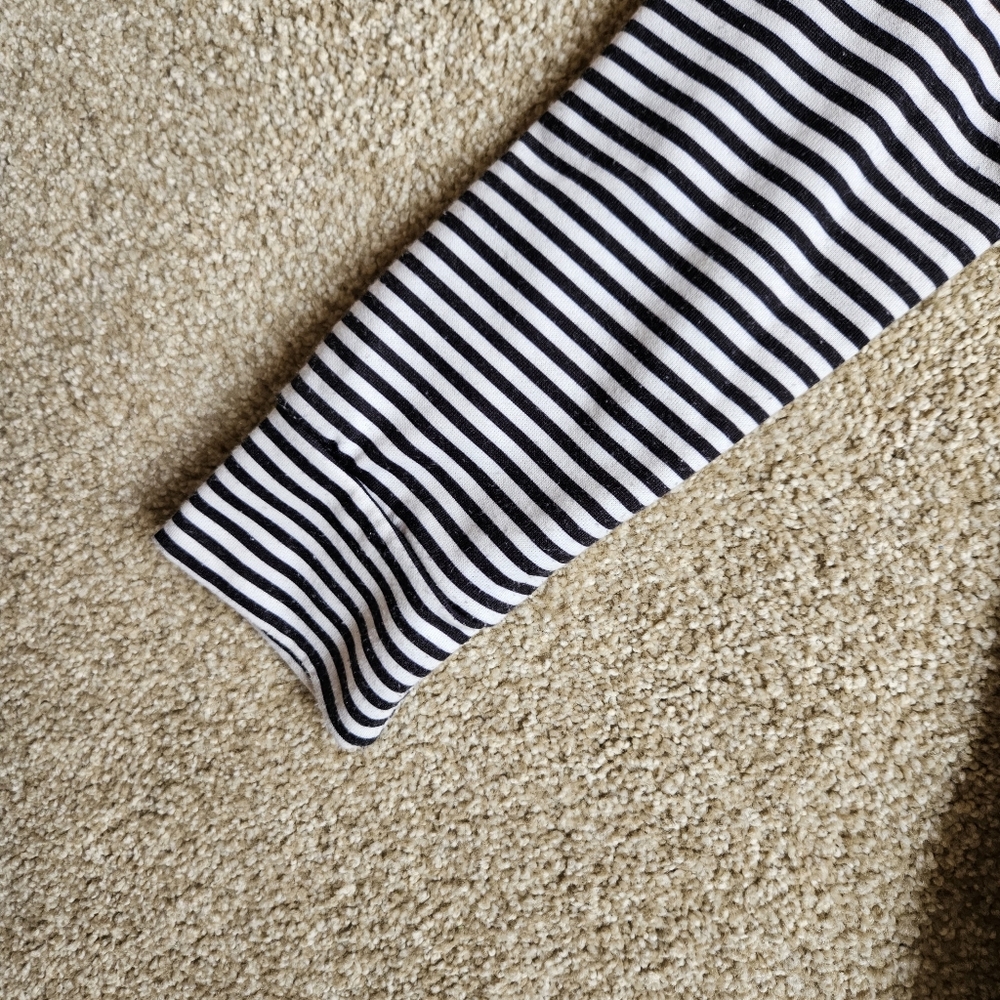 Just Fashion Now | Size S Women's | Colorblock Top - Black, Gray & White Stripe - Picture 5 of 11